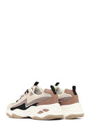 Kadın Bej Bağcıklı Kalın Tabanlı Sneaker | Derimod Kadın Bej Bağcıklı Kalın Tabanlı Sneaker | Derimod