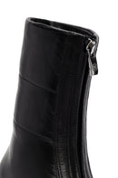 Woman Black Front Zipper Leather Boat | Derimod Woman Black Front Zipper Leather Boat | Derimod