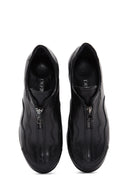 Women's Black Leather Wedge Heeled Comfort Shoes | Derimod Women's Black Leather Wedge Heeled Comfort Shoes | Derimod