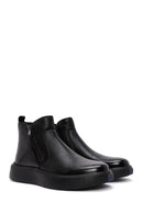 Men's Black Double Zipper Leather Casual Boots | Derimod Men's Black Double Zipper Leather Casual Boots | Derimod