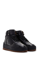 Men's Black Thick Soled Leather Sports Boots | Derimod Men's Black Thick Soled Leather Sports Boots | Derimod