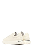 Male White Lace-Up Thick-Soled Leather Sneaker | Derimod Male White Lace-Up Thick-Soled Leather Sneaker | Derimod