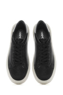 Erkek Siyah Bağcıklı Kalın Tabanlı Deri Sneaker | Derimod Erkek Siyah Bağcıklı Kalın Tabanlı Deri Sneaker | Derimod