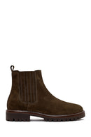 Women's Khaki Suede Leather Chelsea Boot | Derimod Women's Khaki Suede Leather Chelsea Boot | Derimod