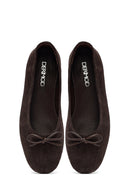 Woman Brown Suede Leather Babet | Derimod Woman Brown Suede Leather Babet | Derimod