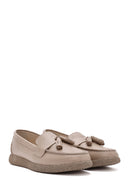 Kadın Vizon Püsküllü Deri Comfort Loafer | Derimod Kadın Vizon Püsküllü Deri Comfort Loafer | Derimod