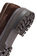 Women's Brown Thick Sole Suede Leather Masculine Loafer | Derimod Women's Brown Thick Sole Suede Leather Masculine Loafer | Derimod