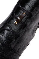 Men's Black Leather Flat Boots | Derimod Men's Black Leather Flat Boots | Derimod