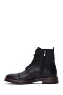 Men's Black Leather Zippered Boots | Derimod Men's Black Leather Zippered Boots | Derimod