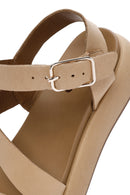 Women's Brown Ankle Strap Thick Soled Leather Sandals | Derimod Women's Brown Ankle Strap Thick Soled Leather Sandals | Derimod