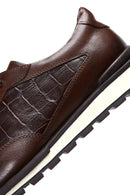 Erkek Kahverengi Deri Desenli Sneaker | Derimod Erkek Kahverengi Deri Desenli Sneaker | Derimod