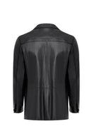 Kevin Erkek Siyah Blazer Deri Ceket | Derimod Kevin Erkek Siyah Blazer Deri Ceket | Derimod