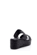 Women's Wedge Heeled Straw Slippers | Derimod Women's Wedge Heeled Straw Slippers | Derimod