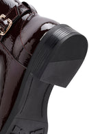 Women's Burgundy Zippered Patent Leather Boots | Derimod Women's Burgundy Zippered Patent Leather Boots | Derimod