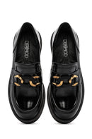 Kadın Siyah Toka Detaylı Rugan Deri Maskülen Loafer | Derimod Kadın Siyah Toka Detaylı Rugan Deri Maskülen Loafer | Derimod