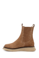 Women's Camel Thick-Soled Suede Leather Chelsea Boot | Derimod Women's Camel Thick-Soled Suede Leather Chelsea Boot | Derimod