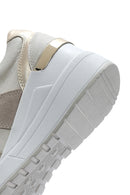 Kadın Bej Dolgu Topuklu Yandan Fermuarlı Deri Sneaker | Derimod Kadın Bej Dolgu Topuklu Yandan Fermuarlı Deri Sneaker | Derimod