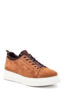 Men's Tan Suede Leather Sneaker | Derimod Men's Tan Suede Leather Sneaker | Derimod