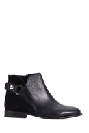 Black Belted Women's Leather Boots | Derimod Black Belted Women's Leather Boots | Derimod