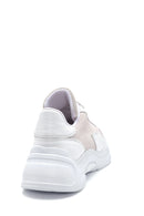 Women's White Leather High Sole Sneaker | Derimod Women's White Leather High Sole Sneaker | Derimod