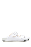 Women's White Double Buckle Slippers | Derimod Women's White Double Buckle Slippers | Derimod