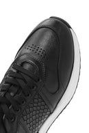 Erkek Siyah Bağcıklı Deri Casual Sneaker | Derimod Erkek Siyah Bağcıklı Deri Casual Sneaker | Derimod