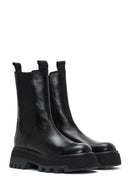Women's Black Leather Thick Soled Chelsea Boots | Derimod Women's Black Leather Thick Soled Chelsea Boots | Derimod