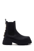 Women's Black Thick Soled Chelsea Leather Boots | Derimod Women's Black Thick Soled Chelsea Leather Boots | Derimod
