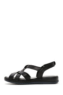 Women's Black Leather Comfort Sandals | Derimod Women's Black Leather Comfort Sandals | Derimod
