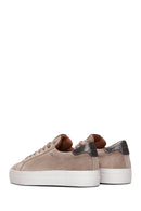 Woman Mink Lace-Up Suede Leather Sneaker | Derimod Woman Mink Lace-Up Suede Leather Sneaker | Derimod