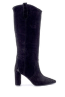 Women's Suede Leather Heeled Boots | Derimod Women's Suede Leather Heeled Boots | Derimod