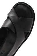 Women's Black Ankle Buckle Low Heel Leather Sandals | Derimod Women's Black Ankle Buckle Low Heel Leather Sandals | Derimod