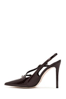 Women's Burgundy Open Back Thin Heel Patent Leather Shoes | Derimod Women's Burgundy Open Back Thin Heel Patent Leather Shoes | Derimod