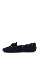 Women's Navy Blue Tassel Suede Leather Loafer | Derimod Women's Navy Blue Tassel Suede Leather Loafer | Derimod