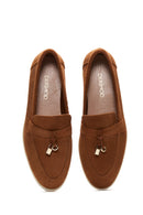 Kadın Taba Süet Deri Maskülen Loafer | Derimod Kadın Taba Süet Deri Maskülen Loafer | Derimod