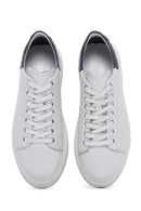 Men's White Lace-up Leather Sneaker | Derimod Men's White Lace-up Leather Sneaker | Derimod
