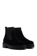 Women's Black Zippered Suede Leather Chelsea Boots | Derimod Women's Black Zippered Suede Leather Chelsea Boots | Derimod