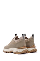 Erkek Vizon Bağcıklı Nubuk Deri Sneaker | Derimod Erkek Vizon Bağcıklı Nubuk Deri Sneaker | Derimod