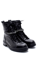 Women's Leather Stone Boots | Derimod Women's Leather Stone Boots | Derimod