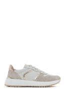 Women's Beige Lace-up Leather Sneaker | Derimod Women's Beige Lace-up Leather Sneaker | Derimod