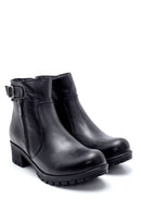 Women's Leather Buckle Detailed Zippered Boots | Derimod Women's Leather Buckle Detailed Zippered Boots | Derimod