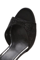 Women's Black Ankle Strap Stoned Leather Thin High Heel Shoes | Derimod Women's Black Ankle Strap Stoned Leather Thin High Heel Shoes | Derimod