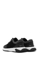 Erkek Siyah Kalın Tabanlı Bağcıklı Süet Deri Sneaker | Derimod Erkek Siyah Kalın Tabanlı Bağcıklı Süet Deri Sneaker | Derimod
