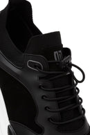 Erkek Siyah Bağcıklı Nubuk Deri Sneaker | Derimod Erkek Siyah Bağcıklı Nubuk Deri Sneaker | Derimod