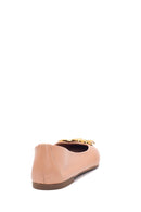 Women's Beige Leather Buckled Ballerinas | Derimod Women's Beige Leather Buckled Ballerinas | Derimod