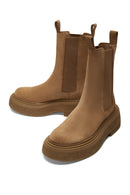 Women's Tan Suede Leather Chelsea Boots | Derimod Women's Tan Suede Leather Chelsea Boots | Derimod