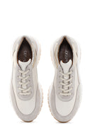 Women's Beige Leather Suede Detailed Sneaker | Derimod Women's Beige Leather Suede Detailed Sneaker | Derimod