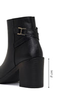 Women's Black Zippered Thick Heeled Boots | Derimod Women's Black Zippered Thick Heeled Boots | Derimod