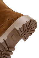 Women's Tan Suede Leather Boots | Derimod Women's Tan Suede Leather Boots | Derimod