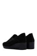Kadın Siyah Deri Comfort Dolgu Topuklu Loafer | Derimod Kadın Siyah Deri Comfort Dolgu Topuklu Loafer | Derimod